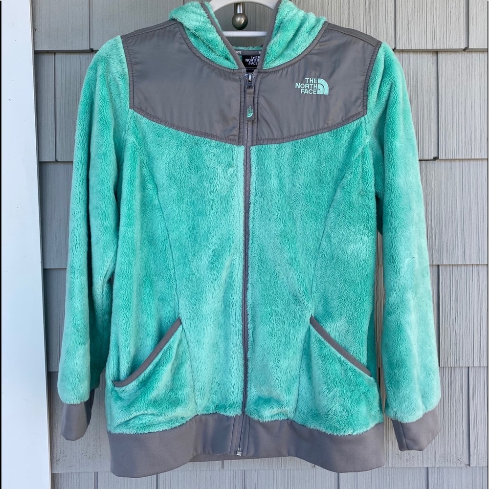 aqua blue north face fleece!